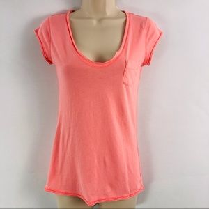 Ann Taylor Loft Short Sleeve T Shirt Coral